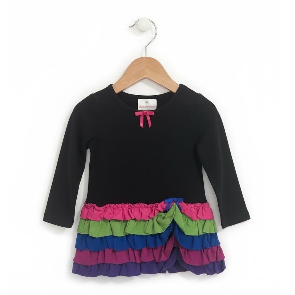 Hanna Andersson Tunic Dress Black Multi 80 Kids